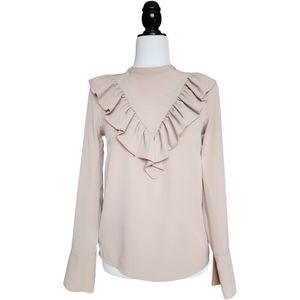 H&M Beige Frilled Blouse